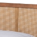 Baxton Studio Asami Mid-Century Modern Walnut Brown Finished Wood and Synthetic Rattan Full Size Platform Bed - BSOAsami-Ash Walnut Rattan-Full