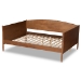 Baxton Studio Veles Mid-Century Modern Ash Walnut Finished Wood Full Size Daybed - BSOMG0016-Walnut-Daybed-Full