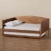 Baxton Studio Veles Mid-Century Modern Ash Walnut Finished Wood Full Size Daybed with Trundle - BSOMG0016-Ash Walnut-Full Daybed with Trundle