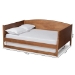 Baxton Studio Veles Mid-Century Modern Ash Walnut Finished Wood Full Size Daybed with Trundle - BSOMG0016-Ash Walnut-Full Daybed with Trundle