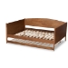 Baxton Studio Veles Mid-Century Modern Ash Walnut Finished Wood Full Size Daybed with Trundle - BSOMG0016-Ash Walnut-Full Daybed with Trundle