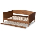Baxton Studio Veles Mid-Century Modern Ash Walnut Finished Wood Full Size Daybed with Trundle - BSOMG0016-Ash Walnut-Full Daybed with Trundle