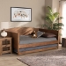 Baxton Studio Veles Mid-Century Modern Ash Walnut Finished Wood Full Size Daybed with Trundle - BSOMG0016-Ash Walnut-Full Daybed with Trundle