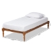 Baxton Studio Iseline Modern and Contemporary Walnut Brown Finished Wood Twin Size Platform Bed Frame - BSOMG0001-Ash Walnut-Twin