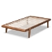 Baxton Studio Kaia Mid-Century Modern Walnut Brown Finished Wood Twin Size Platform Bed Frame - BSOMG0002-Ash Walnut-Twin
