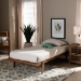 Baxton Studio Kaia Mid-Century Modern Walnut Brown Finished Wood Twin Size Platform Bed Frame - BSOMG0002-Ash Walnut-Twin