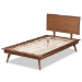 Baxton Studio Karine Mid-Century Modern Walnut Brown Finished Wood Twin Size Platform Bed - BSOMG0004-Ash Walnut-Twin