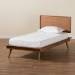 Baxton Studio Karine Mid-Century Modern Walnut Brown Finished Wood Twin Size Platform Bed - BSOMG0004-Ash Walnut-Twin