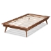 Baxton Studio Karine Mid-Century Modern Walnut Brown Finished Wood Twin Size Platform Bed Frame - BSOMG0004-Ash Walnut-Twin-Frame