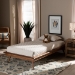 Baxton Studio Karine Mid-Century Modern Walnut Brown Finished Wood Twin Size Platform Bed Frame - BSOMG0004-Ash Walnut-Twin-Frame