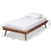 Baxton Studio Karine Mid-Century Modern Walnut Brown Finished Wood Twin Size Platform Bed Frame - BSOMG0004-Ash Walnut-Twin-Frame
