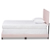 Baxton Studio Caprice Modern and Contemporary Glam Light Pink Velvet Fabric Upholstered Twin Size Panel Bed - BSOCF9210B-Light Pink Velvet-Twin