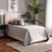 Baxton Studio Caprice Modern and Contemporary Glam Light Pink Velvet Fabric Upholstered Twin Size Panel Bed - BSOCF9210B-Light Pink Velvet-Twin