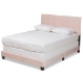 Baxton Studio Caprice Modern and Contemporary Glam Light Pink Velvet Fabric Upholstered Queen Size Panel Bed