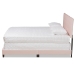 Baxton Studio Caprice Modern and Contemporary Glam Light Pink Velvet Fabric Upholstered Queen Size Panel Bed - BSOCF9210B-Light Pink Velvet-Queen
