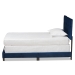 Baxton Studio Caprice Modern and Contemporary Glam Navy Blue Velvet Fabric Upholstered Twin Size Panel Bed - BSOCF9210B-Navy Blue Velvet-Twin