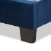 Baxton Studio Caprice Modern and Contemporary Glam Navy Blue Velvet Fabric Upholstered Twin Size Panel Bed - BSOCF9210B-Navy Blue Velvet-Twin
