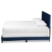 Baxton Studio Caprice Modern and Contemporary Glam Navy Blue Velvet Fabric Upholstered Queen Size Panel Bed - BSOCF9210B-Navy Blue Velvet-Queen