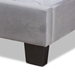 Baxton Studio Caprice Modern and Contemporary Glam Grey Velvet Fabric Upholstered Full Size Panel Bed - BSOCF9210B-Grey Velvet-Full