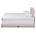 Baxton Studio Benjen Modern and Contemporary Glam Light Pink Velvet Fabric Upholstered Queen Size Panel Bed - BSOCF9210C-Light Pink Velvet-Queen