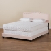 Baxton Studio Benjen Modern and Contemporary Glam Light Pink Velvet Fabric Upholstered Queen Size Panel Bed - BSOCF9210C-Light Pink Velvet-Queen