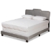 Baxton Studio Benjen Modern and Contemporary Glam Grey Velvet Fabric Upholstered Queen Size Panel Bed