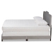 Baxton Studio Benjen Modern and Contemporary Glam Grey Velvet Fabric Upholstered Queen Size Panel Bed - BSOCF9210C-Grey Velvet-Queen
