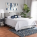 Baxton Studio Benjen Modern and Contemporary Glam Grey Velvet Fabric Upholstered Queen Size Panel Bed - BSOCF9210C-Grey Velvet-Queen