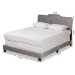 Baxton Studio Benjen Modern and Contemporary Glam Grey Velvet Fabric Upholstered Queen Size Panel Bed - BSOCF9210C-Grey Velvet-Queen