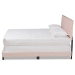 Baxton Studio Tamira Modern and Contemporary Glam Light Pink Velvet Fabric Upholstered Full Size Panel Bed - BSOCF9210E-Light Pink Velvet-Full