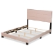 Baxton Studio Tamira Modern and Contemporary Glam Light Pink Velvet Fabric Upholstered Full Size Panel Bed - BSOCF9210E-Light Pink Velvet-Full