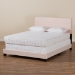 Baxton Studio Tamira Modern and Contemporary Glam Light Pink Velvet Fabric Upholstered Full Size Panel Bed - BSOCF9210E-Light Pink Velvet-Full