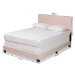 Baxton Studio Tamira Modern and Contemporary Glam Light Pink Velvet Fabric Upholstered Full Size Panel Bed - BSOCF9210E-Light Pink Velvet-Full
