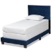 Baxton Studio Tamira Modern and Contemporary Glam Navy Blue Velvet Fabric Upholstered Twin Size Panel Bed