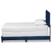 Baxton Studio Tamira Modern and Contemporary Glam Navy Blue Velvet Fabric Upholstered Twin Size Panel Bed - BSOCF9210E-Navy Blue Velvet-Twin