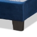 Baxton Studio Tamira Modern and Contemporary Glam Navy Blue Velvet Fabric Upholstered Twin Size Panel Bed - BSOCF9210E-Navy Blue Velvet-Twin