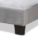Baxton Studio Tamira Modern and Contemporary Glam Grey Velvet Fabric Upholstered Twin Size Panel Bed - BSOCF9210E-Grey Velvet-Twin