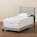 Baxton Studio Tamira Modern and Contemporary Glam Grey Velvet Fabric Upholstered Twin Size Panel Bed - BSOCF9210E-Grey Velvet-Twin