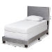 Baxton Studio Tamira Modern and Contemporary Glam Grey Velvet Fabric Upholstered Twin Size Panel Bed - BSOCF9210E-Grey Velvet-Twin