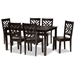 Baxton Studio Ani Modern and Contemporary Dark Brown Finished Wood 7-Piece Dining Set