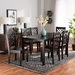 Baxton Studio Ani Modern and Contemporary Dark Brown Finished Wood 7-Piece Dining Set - BSOAni-Dark Brown-7PC Dining Set