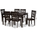 Baxton Studio Ani Modern and Contemporary Dark Brown Finished Wood 7-Piece Dining Set - BSOAni-Dark Brown-7PC Dining Set