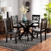 Baxton Studio Ela Modern and Contemporary Dark Brown Finished Wood 5-Piece Dining Set - BSOEla-Dark Brown-5PC Dining Set