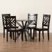Baxton Studio Ela Modern and Contemporary Dark Brown Finished Wood 5-Piece Dining Set - BSOEla-Dark Brown-5PC Dining Set