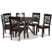 Baxton Studio Ela Modern and Contemporary Dark Brown Finished Wood 7-Piece Dining Set - BSOEla-Dark Brown-7PC Dining Set