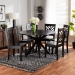 Baxton Studio Ela Modern and Contemporary Dark Brown Finished Wood 7-Piece Dining Set - BSOEla-Dark Brown-7PC Dining Set
