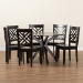 Baxton Studio Ela Modern and Contemporary Dark Brown Finished Wood 7-Piece Dining Set - BSOEla-Dark Brown-7PC Dining Set