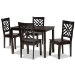 Baxton Studio Ani Modern and Contemporary Dark Brown Finished Wood 5-Piece Dining Set