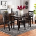 Baxton Studio Ani Modern and Contemporary Dark Brown Finished Wood 5-Piece Dining Set - BSOAni-Dark Brown-5PC Dining Set