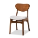 Baxton Studio Katya Mid-Century Modern Grey Fabric Upholstered and Walnut Brown Finished Wood 5-Piece Dining Set - BSORH378C-Grey/Walnut-5PC Dining Set